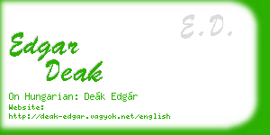 edgar deak business card