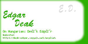 edgar deak business card